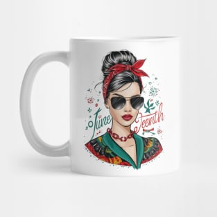 juneteenth day celebration messy bun Mug